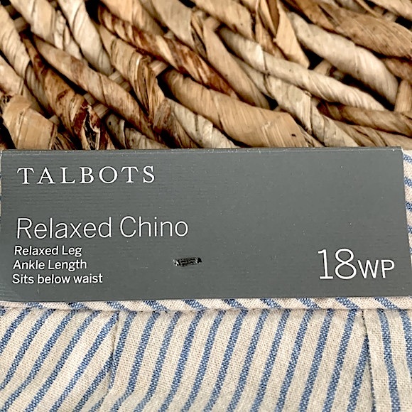 Talbots Stripe Relaxed Chino Ankle Pant 18WP - Picture 11 of 14